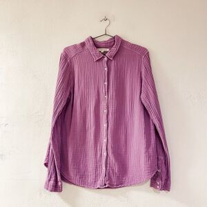 Xirena Scout Button Down Shirt in Purple Medium